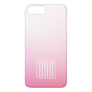 Fading Pinks Ombre Gradatie & Uw Initialen iPhone 8 Plus / 7 Plus Hoesje