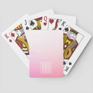 Fading Pinks Ombre Gradatie & Uw Initialen Pokerkaarten