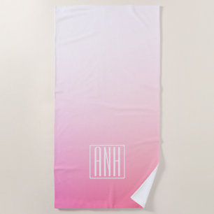 Fading Pinks Ombre Gradatie & Uw Initialen Strandlaken