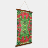 Fading Red Zinnia Flowers Abstract Pattern   Hangend Wandkleed (Gebogen)