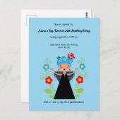 Fado chanteuse invitation à la fête d'anniversaire (Devant / Derrière)