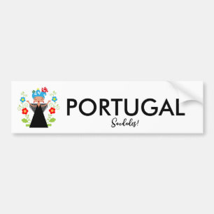Fado-vrouwzanger met Portugese caravel-schepen Bumpersticker