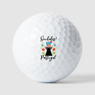 Fado-vrouwzanger met Portugese caravel-schepen Golfballen