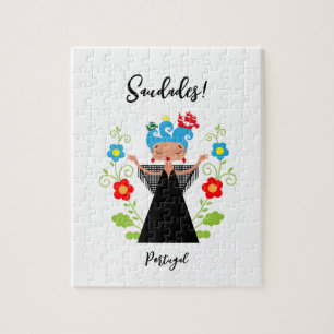 Fado-vrouwzanger met Portugese caravel-schepen Legpuzzel