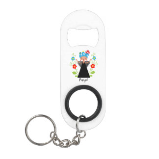 Fado-vrouwzanger met Portugese caravel-schepen Mini Flessenopener