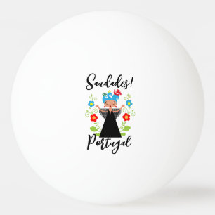 Fado-vrouwzanger met Portugese caravel-schepen Pingpongballen
