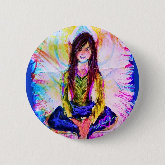 FAE MEDITATE PIN RONDE BUTTON 5,7 CM (Voorkant)