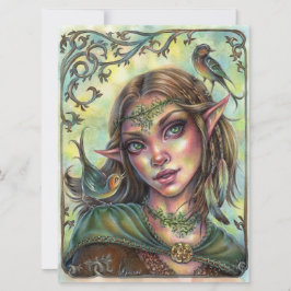 Fae Messengers Art Kaart Elf Fantasy Forest Vrouw