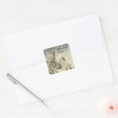 Faerie Boek Bord Vierkante Sticker (Envelop)