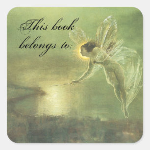 Faerie Boek Bord Vierkante Sticker