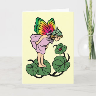Faerie en Lady Bug Wenskaart Kaart