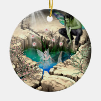 Faerie in Elven Pond Keramisch Ornament