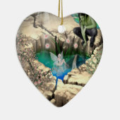 Faerie in Elven Pond Keramisch Ornament (Rechts)