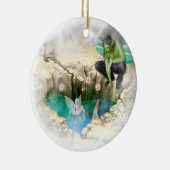 Faerie in Elven Pond Vignette Keramisch Ornament (Rechts)