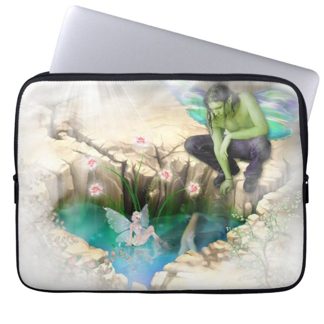 Faerie in Elven Pond Vignette Laptop Sleeve (Voorkant)