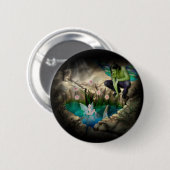 Faerie in Elven Pond Vignette Ronde Button 5,7 Cm (Voorkant /achterkant)