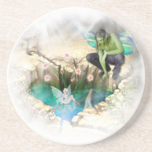 Faerie in Elven Pond Vignette Zandsteen Onderzetter