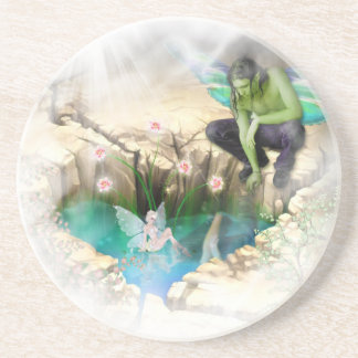 Faerie in Elven Pond Vignette Zandsteen Onderzetter