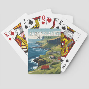 Faeröer Denemarken Reiskunst Vintage Pokerkaarten