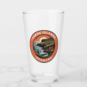 Faeröer Denemarken Reizen Art Badge Glas