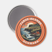 Faeröer Denemarken Reizen Art Badge Magneet (Voorkant / Achterkant)