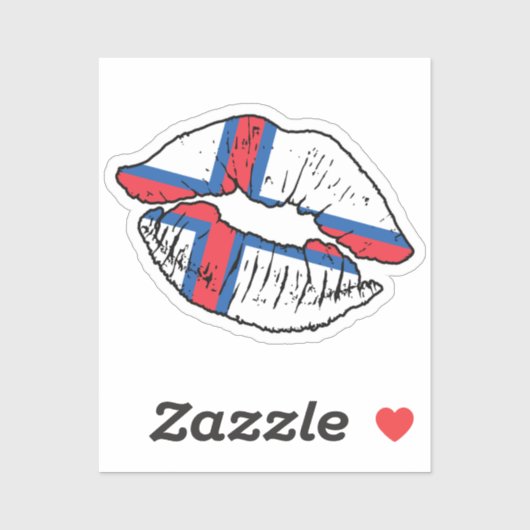 Faeröer Faeröer Lipstick Liefde Vlag Sticker (Vel)