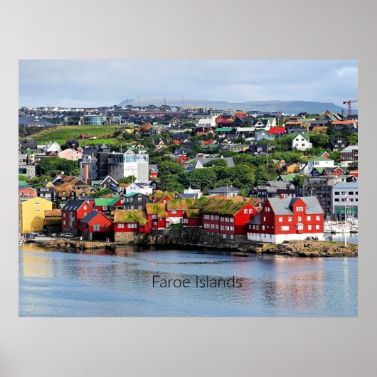 Faeröer, panoramisch uitzicht van Torshavn Poster (Voorkant)