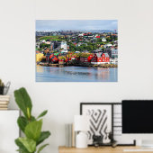 Faeröer, panoramisch uitzicht van Torshavn Poster (Thuiskantoor)