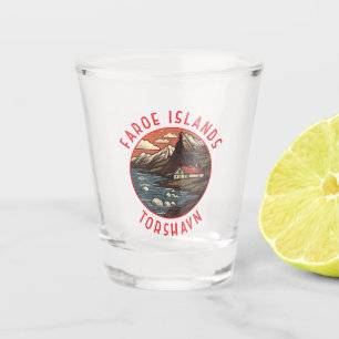 Faeröer Tórshavn Retro Noodcirkel Shot Glas