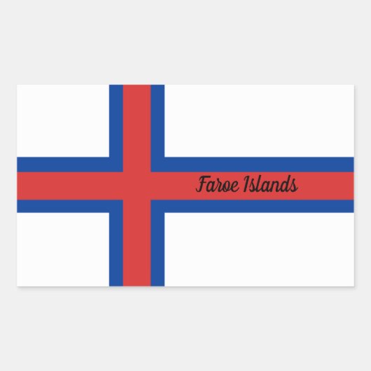 Faeröer vlag  rechthoekige sticker (Voorkant)