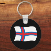 Faeröer Vlag Sleutelhanger (Voorkant)