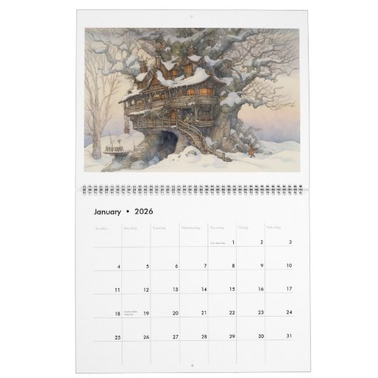 Faery Tale Treehouses 2024 Calendrier (Jan 2026)