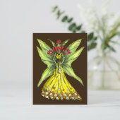 Faery with Flower Bouquet Briefkaart (Staand voorkant)