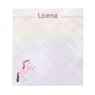 Faetastic unicorn roze personaliseer notepad notitieblok