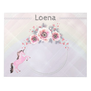 Faetastic unicorn roze personaliseer notepad notitieblok