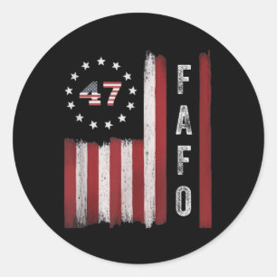 Fafo Flag Trump Grappig Ronde Sticker