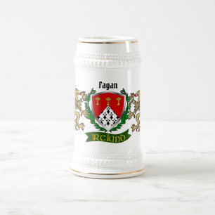 Fagan Irish Shield Gepersonaliseerde Bier Stein Bierpul