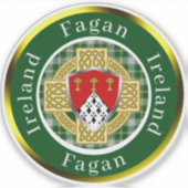 Fagan Shield & Celtic Cross gepersonaliseerd Sticker (Voorkant)