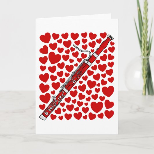 Fagot met harten Valentijnskaart jubileum Feestdagen Kaart (Voorkant)