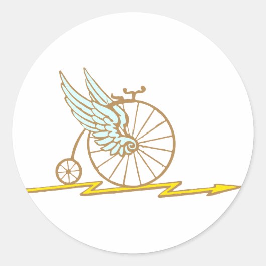 Fahrrad Flügel bicycle wings Ronde Sticker (Voorkant)