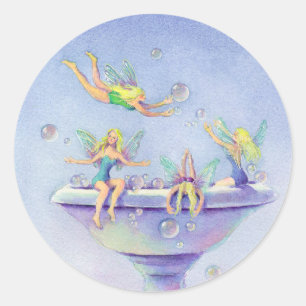 FAIERIES BUBBLE BATH by SHARON SHARPE Ronde Sticker