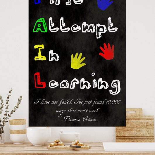 FAIL - Eerste poging in het leren Poster (Keuken)