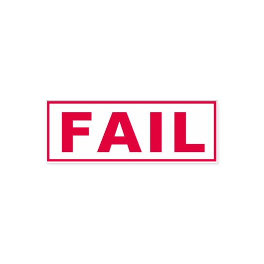 FAIL Funny Meme Simple Typography Cute Humoriss Zelfinktende Stempel (Design)