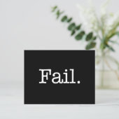Fail Quote - mislukt. Slang Quotes Briefkaart (Staand voorkant)