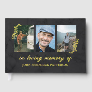 Faint Dark Marbling Gold Twig 3 Photo Memorial