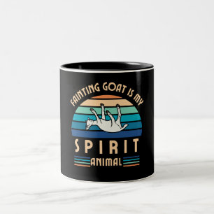 Fainting Goat is mijn Spirit Animal Tweekleurige Koffiemok