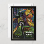 Fair-1934 van Postercard-Chicago World Briefkaart (Voorkant / Achterkant)