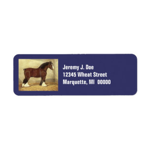 Fair Daze Clydesdale Draft Horse Adresetiketten Etiket