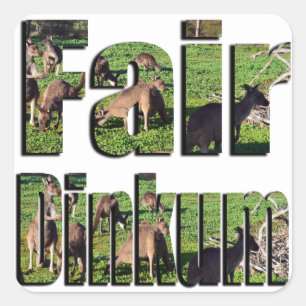 Fair Dinkum Aussie Slang Logo, Vierkante Sticker