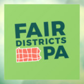Fair Districts PA Limoen Logo Window Cling Raamsticker (Vel 3)